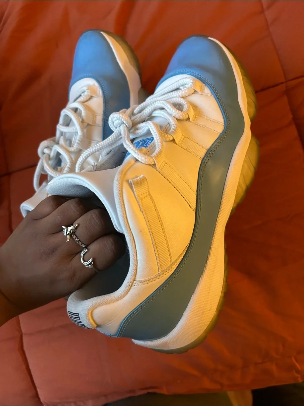 Men White and Blue Athletic Shoes - Classic Lace-Up